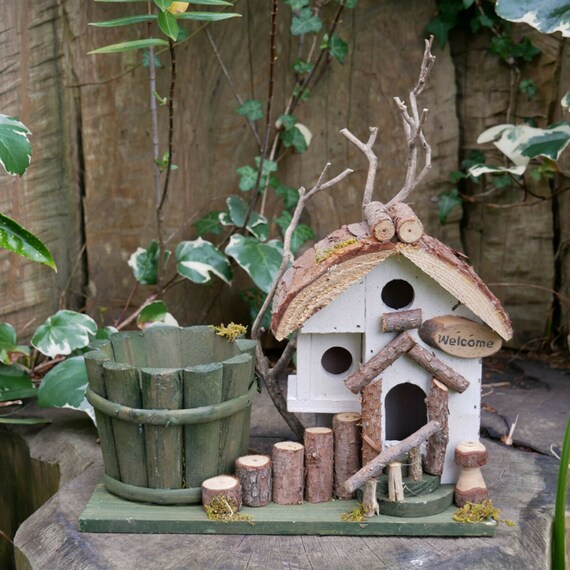 Vintage Wood Garden Outdoor Freestanding Nesting Box Bird Etsy