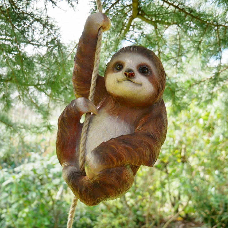 Climbing Sloth Tree Hanging Garden Tree Ornament Statue | Etsy