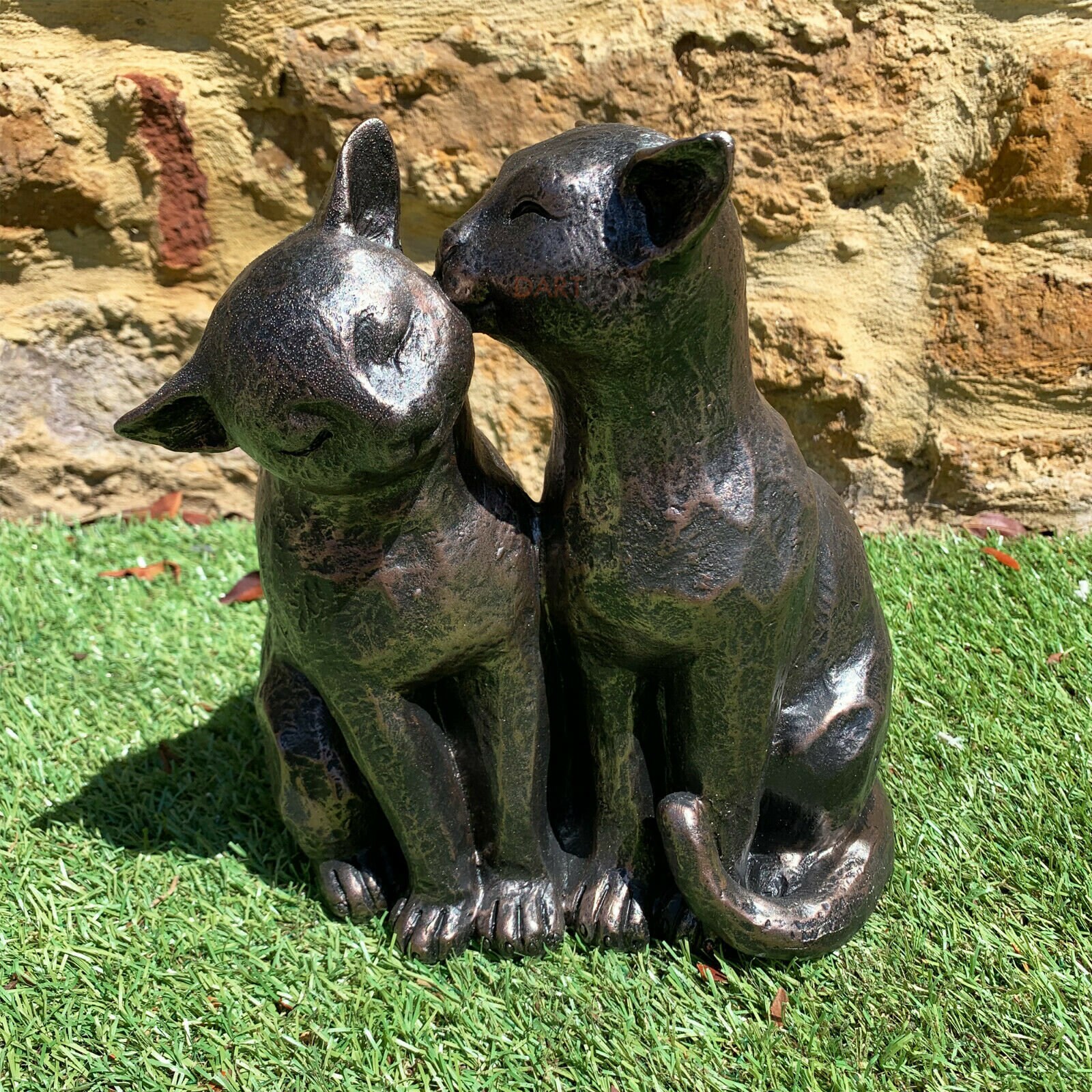Black Resin Preening Kitten Cats Couple Outdoor Garden Statue | Etsy