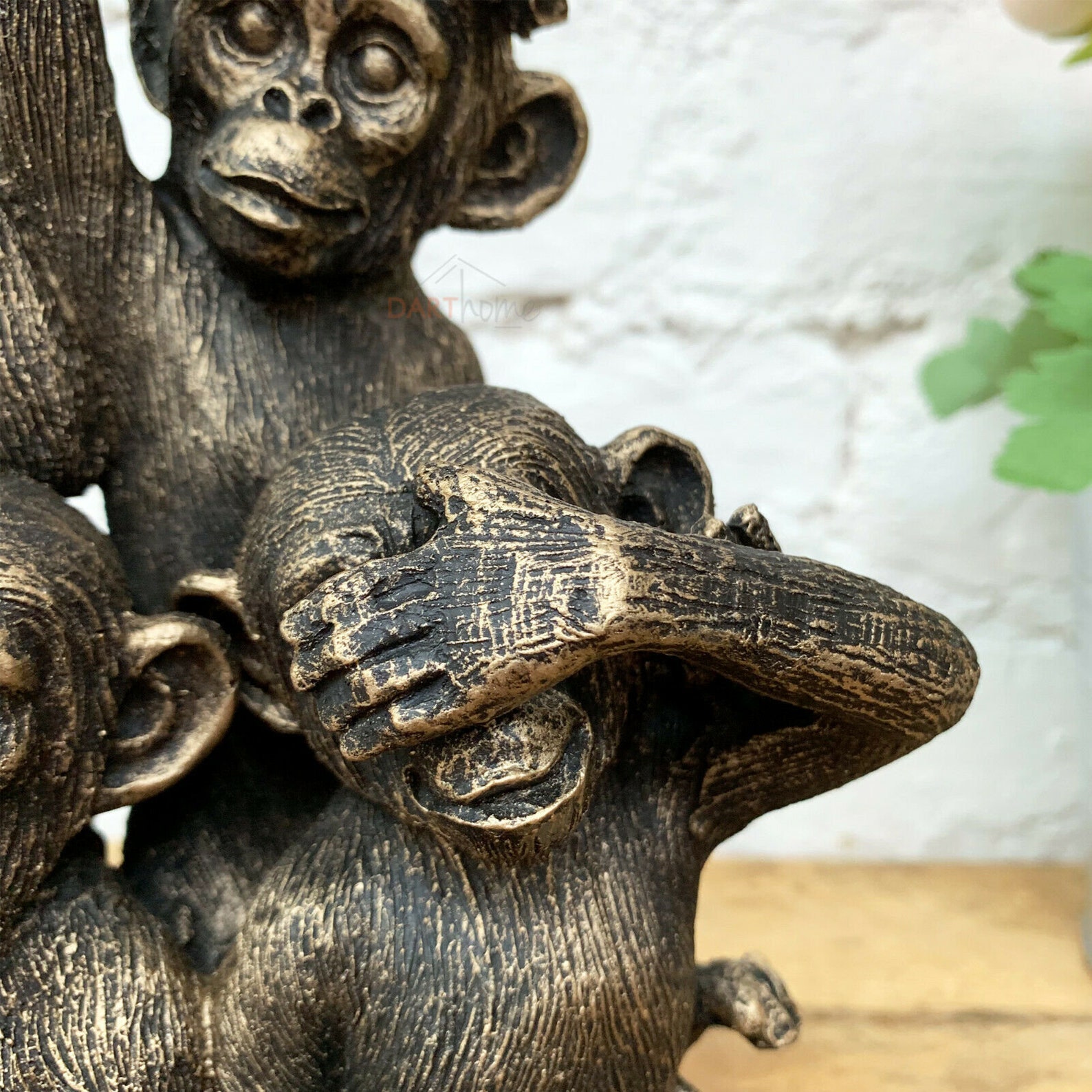 Vintage Bronze Resin 5 Monkey Animal Sculpture Statue Figure Etsy