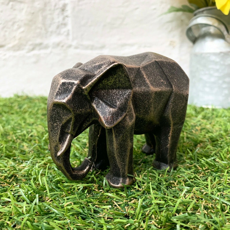 Miniature Bronze Modern Resin African Elephant Garden Statue | Etsy