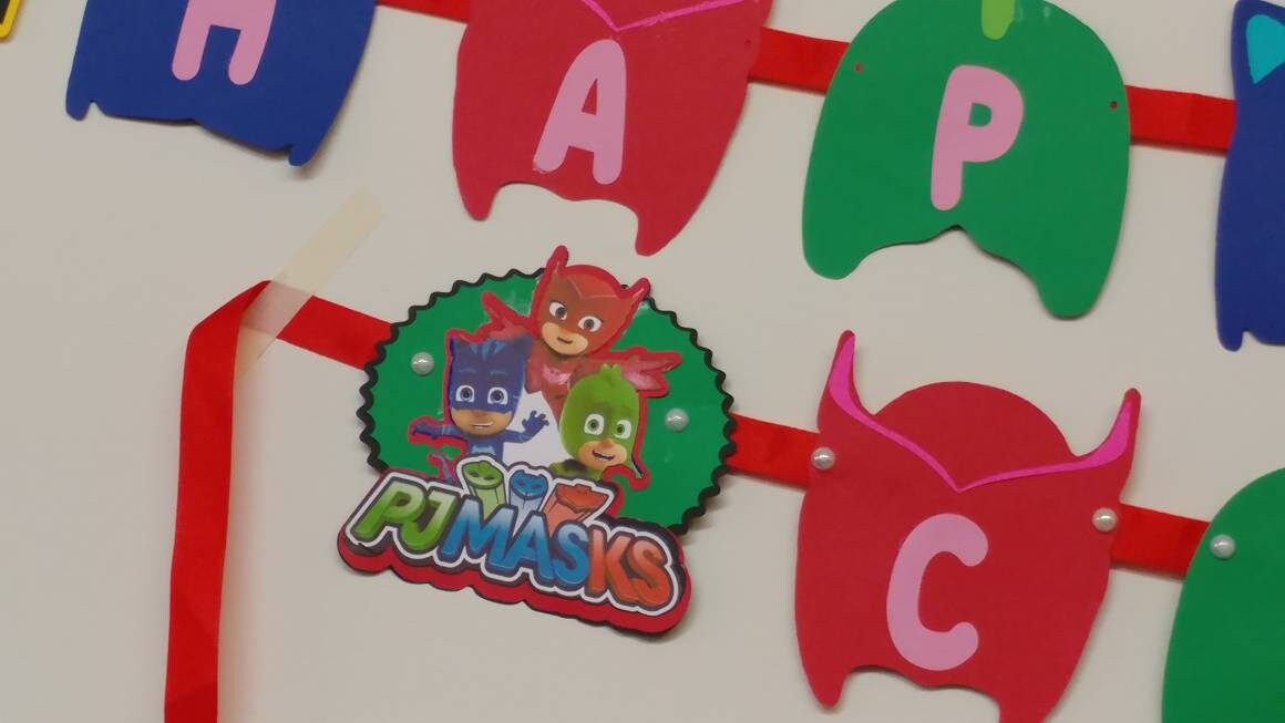 PJ Masks Birthday Banner PJ Masks Theme Happy Birthday | Etsy
