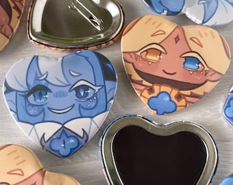 Shadow Vanilla Heart Buttons | Pin-back & Magnet