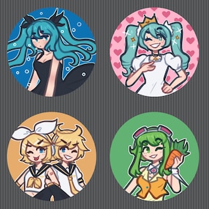 ボーカロイド ボタン | 1.25 インチ | ピンバック & マグネット