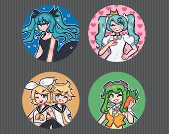 Vocaloid Buttons | 1.25&quot; | Pin-back & Magnet
