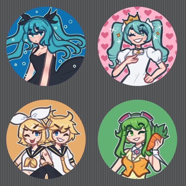 Vocaloid Buttons | 1.25" | Pin-back & Magnet