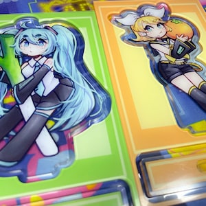 Miku + Rin Acrylic Standees | 4" | Double Sided Print | One Piece