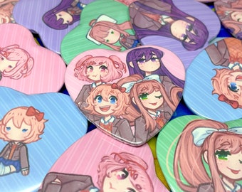 DDLC Heart Buttons | Pin-back & Magnet