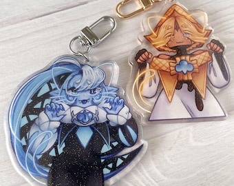 Cat Shadow Vanilla Charms | 3" | Double Sided Print | Glitter Epoxy