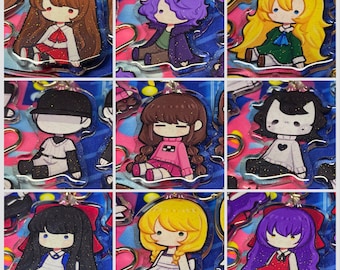 RPG Horror Doll Charms | 2" | Double Sided Print | Glitter Epoxy