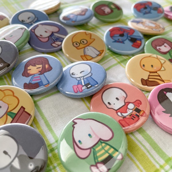 Undertale Doll Buttons | 1.25" | Pin-back & Magnet