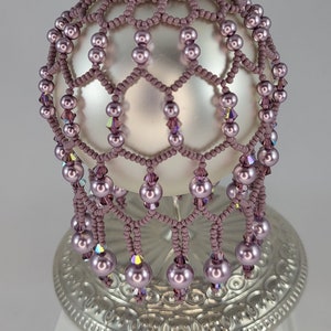 Adoree Beaded Ornament Cover in Monochrome Purple
