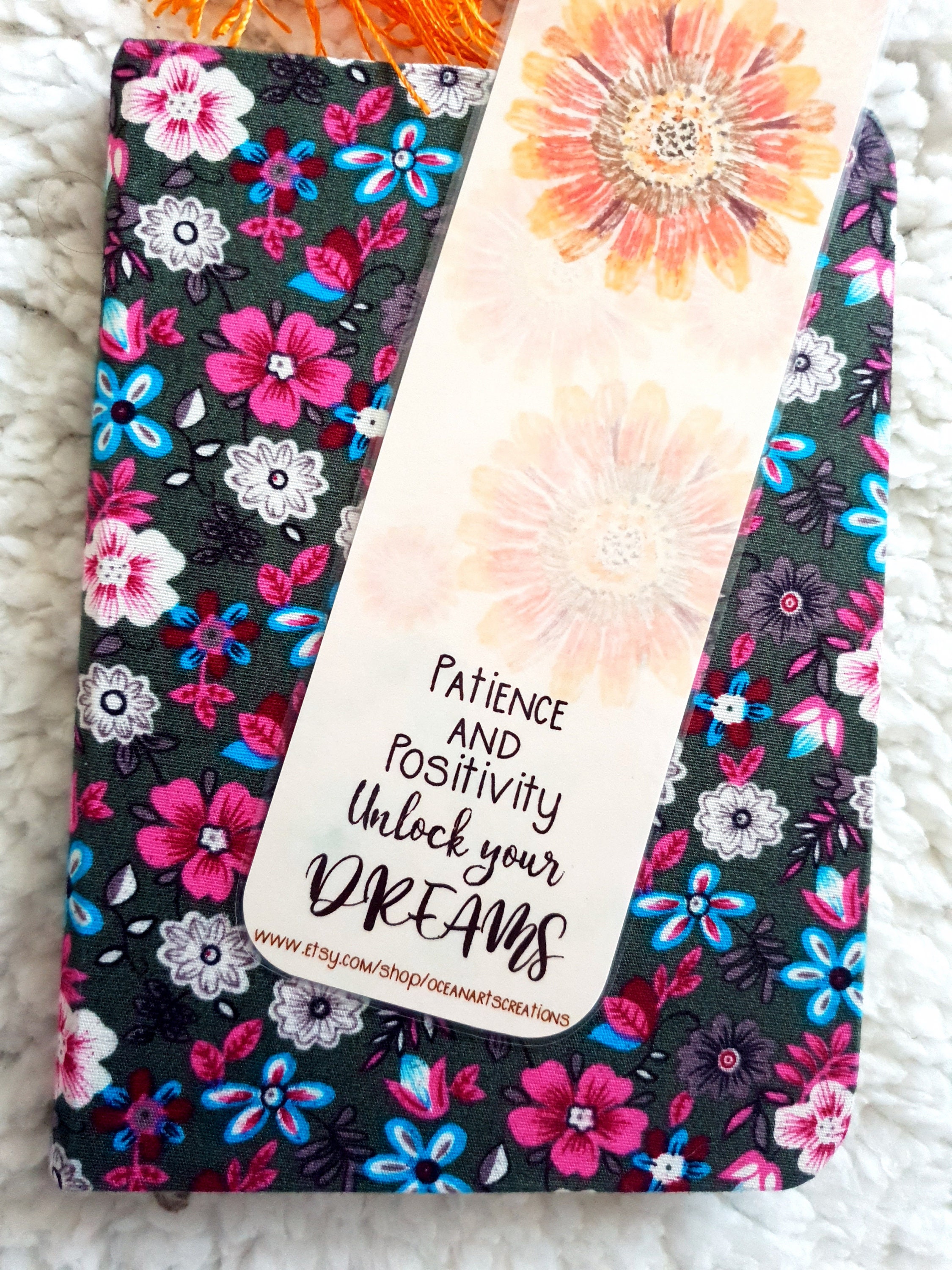 Bloem Bladwijzer Geduld en Positiviteit citaat Oranje