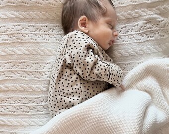 Couverture tricotée pour bébé, Couverture en coton pur pour bébé, Couverture en tissu cellulaire, Couverture pour bébé, Couverture de protection, Couverture pour nouveau-né, Cadeau pour bébé neutre entre les sexes