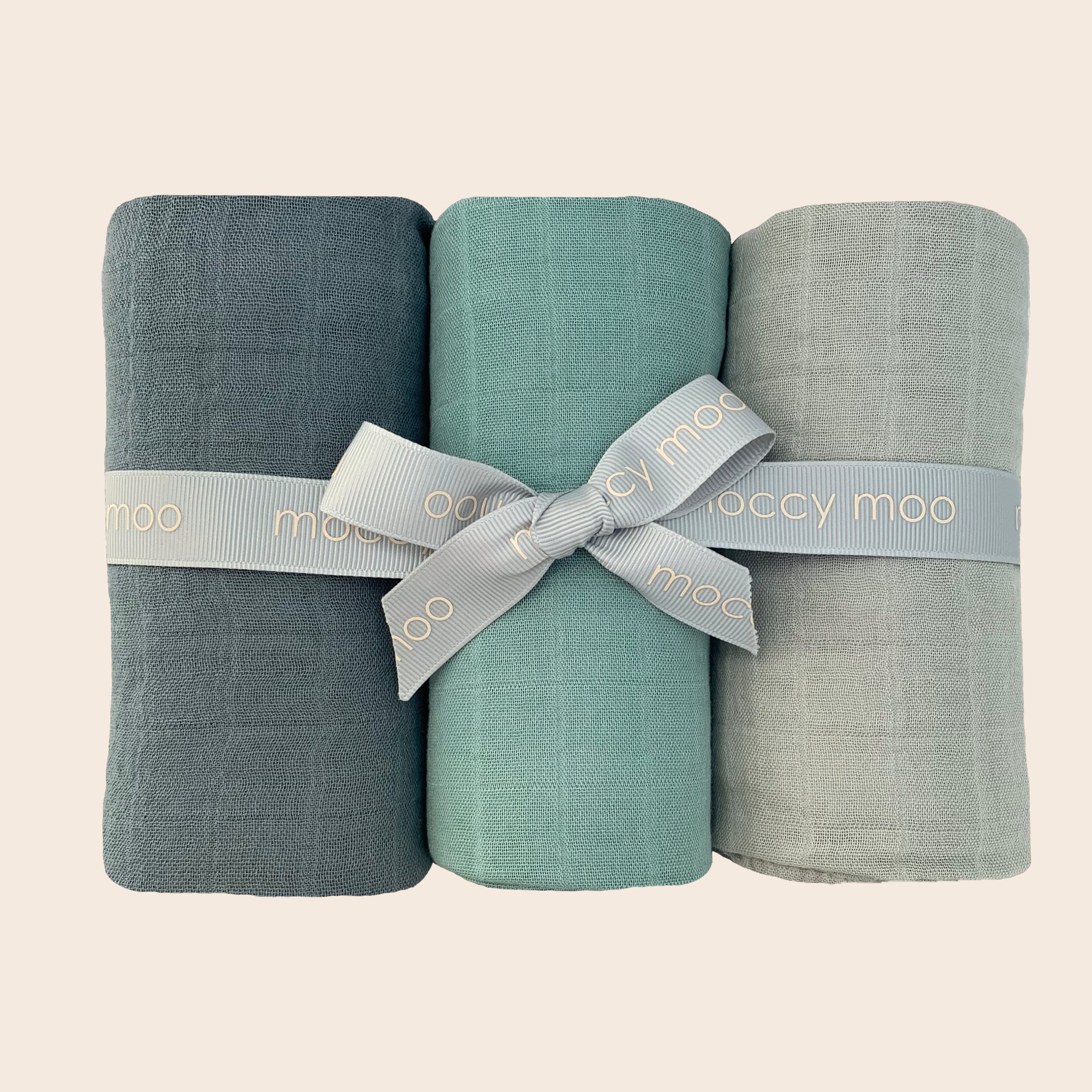 Bamboo cotton muslin 3pack cloth Grey Green baby gift Etsy
