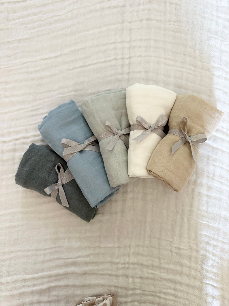 3 Langes bébé - Oeko-tex - Bleu pastel
