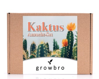 growbro Kakteen Anzuchtset inkl. Sprühflasche | Geburtstagsgeschenk, Geschenke für Frauen & Männer # Seeds Gift # Seeds Guest Gift # cactus