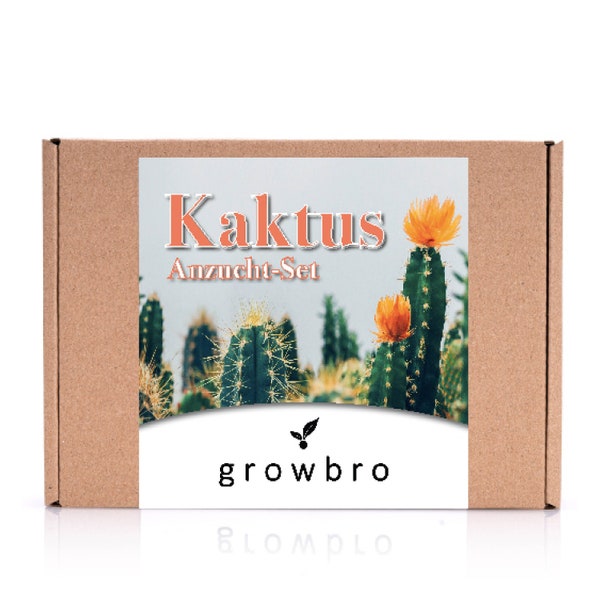 growbro Kakteen Anzuchtset inkl. Sprühflasche | Geburtstagsgeschenk, Geschenke für Frauen & Männer # Seeds Gift # Seeds Guest Gift # cactus