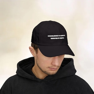 Knowledge Is Complex. Wisdom Is Simple. Philosophy Quote Classic Dad Cap | Adjustable