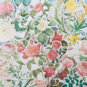 Pegatinas de flores en papel o vinilo, paquete de 23 unidades
