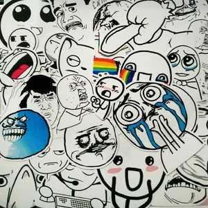 Pegatinas de cara de troll en papel o vinilo, paquete de 30 unidades