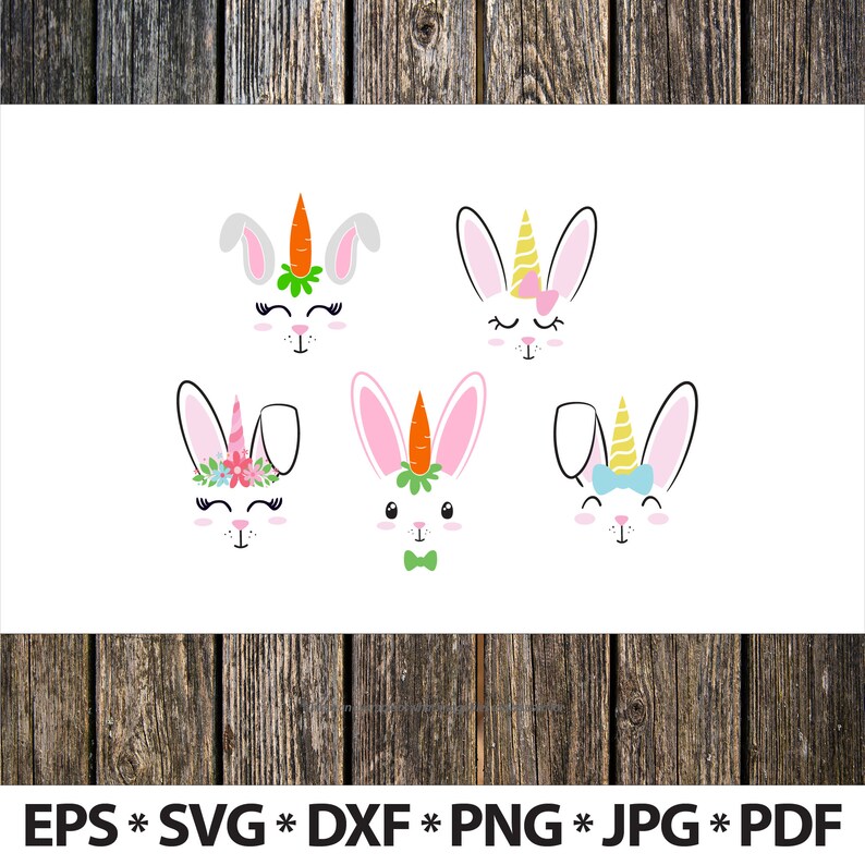 Download Easter Bunny Unicorn SVG Bundle Perfect Easter SVG Set for ...