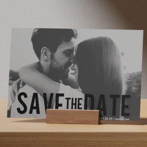 Carte postale moderne « Save the Date » – Modèle de faire-part de mariage – Modèle sur toile modifiable – Téléchargement instantané avec photo – Le téléchargement numérique