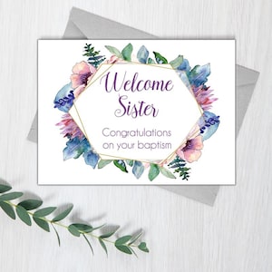 Carte de voeux JW - Gloss - Baptême - Welcome Sister Félicitations pour votre baptême