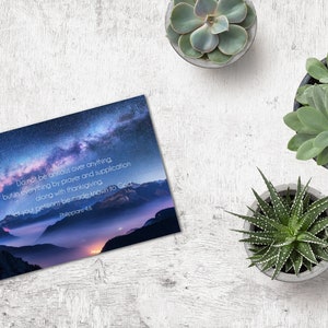Cartolina regalo Stampa incorniciata JW - Cielo notturno - Non essere ansioso - Filippesi 4:6