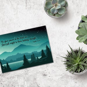 Cartolina regalo Stampa incorniciata JW - Cielo verde - Dà potere - Isaia 40:29