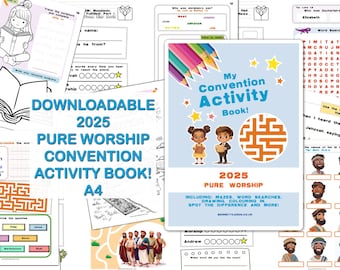 Digital Printable | JW Kids Convention Activity Book | Print at home |A4| 2025 Pure Worship JW Convention Book | Children's Book