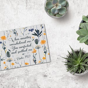Cartolina regalo con stampa incorniciata JW - Grigio e giallo - Comfort - Salmo 94:19