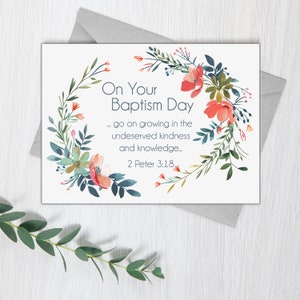 Carte de voeux JW - Gloss - Baptême - Le jour de votre baptême - 2 Pierre 3:18