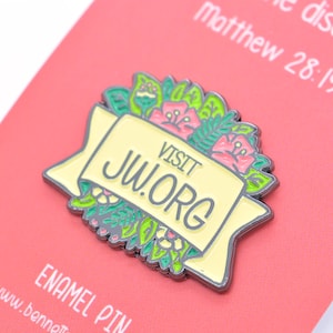 Metal Pin Badge - Floral - Visit JW.ORG - Embossed Metal