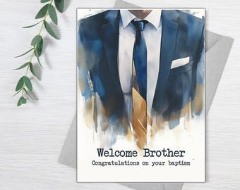 Greetings Card JW - Gloss - Baptism - Welcome Brother Congratulations on your baptism