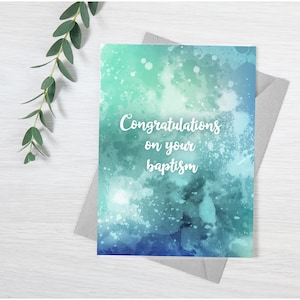 Wenskaart JW - Glans - Doopsel - Aquarel - Gefeliciteerd met uw doopsel Spreuken 3:5