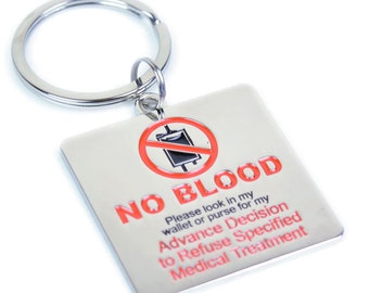 Metal No Blood Keyring - JW