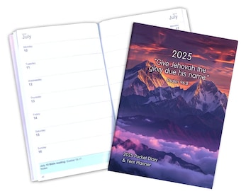 2025 JW Pocket 2025 Premier Theocratic Diary - Year Text - &quot;Give Jehovah the glory due his name.&quot; Psalm 96:8 -  Bible Reading