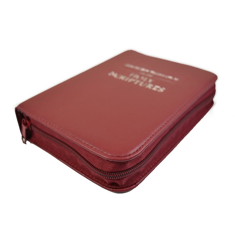 NWT Bible Cover Zipped Faux Leather Wine