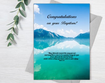 Greetings Card JW - Gloss - Baptism - Congratulations on your baptism