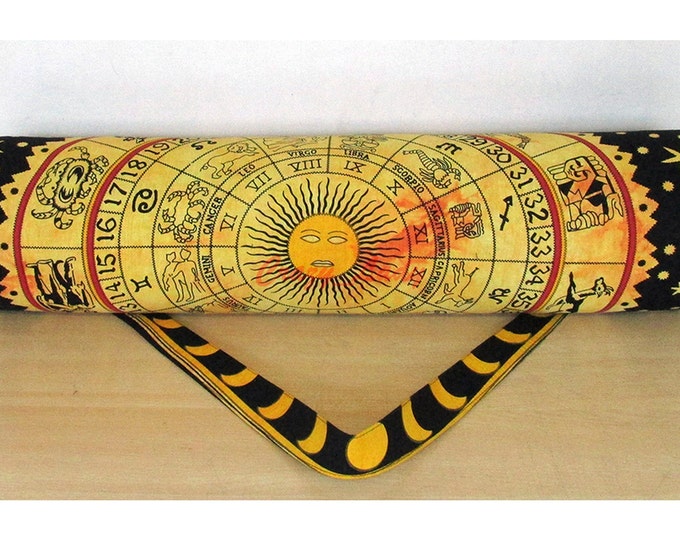 Yoga Strap Carrier iyc9013 Large YogaPilatesExercise Bag Yoga Mat Bag Handcrafted Yoga Bag for Yoga BohoVintageBlock Printed
