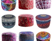 Mandala Round Seating Pouf Cover, Ottoman Furniture, Storage Ottoman, Living Room Ottoman, Foot Stool Decor 14 x 24 quot ROP9004 Large