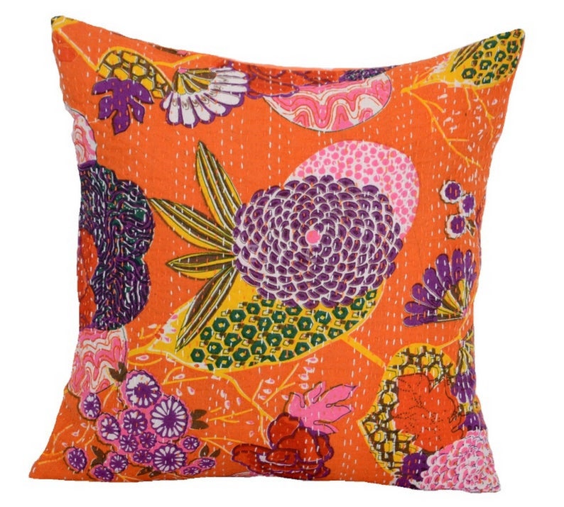 Sofa Pillow Kantha Cushion Cover 16x16 Wholesale Beautiful Etsy