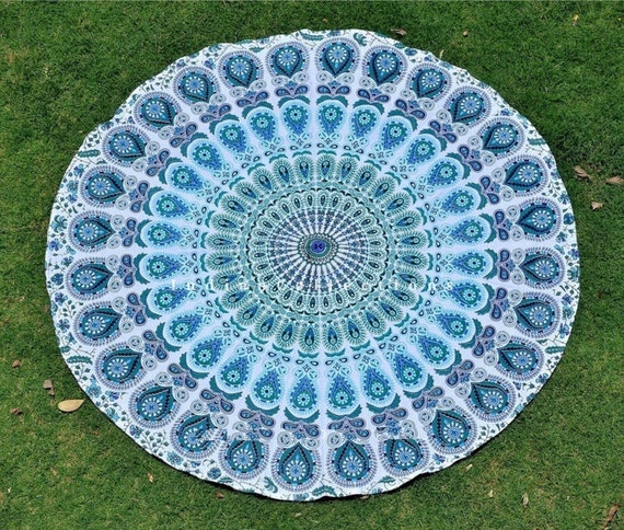 Multi Colors Round Mandala Tapestry Wall Hanging Throw Towel Boho Beach Yoga Mat