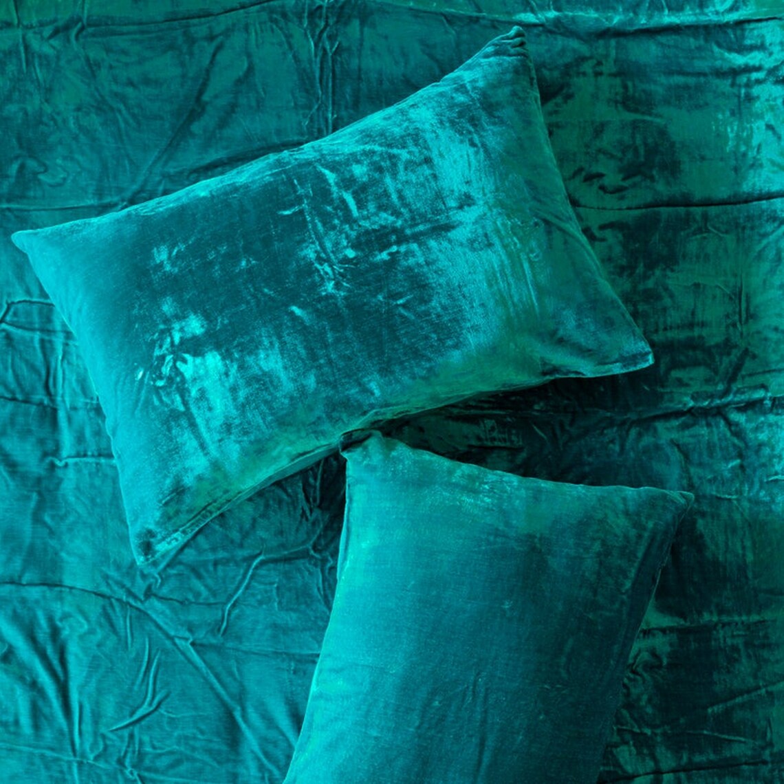Turquoise blue Velvet Duvet Cover Ultra Luxe 3 Piece set Etsy