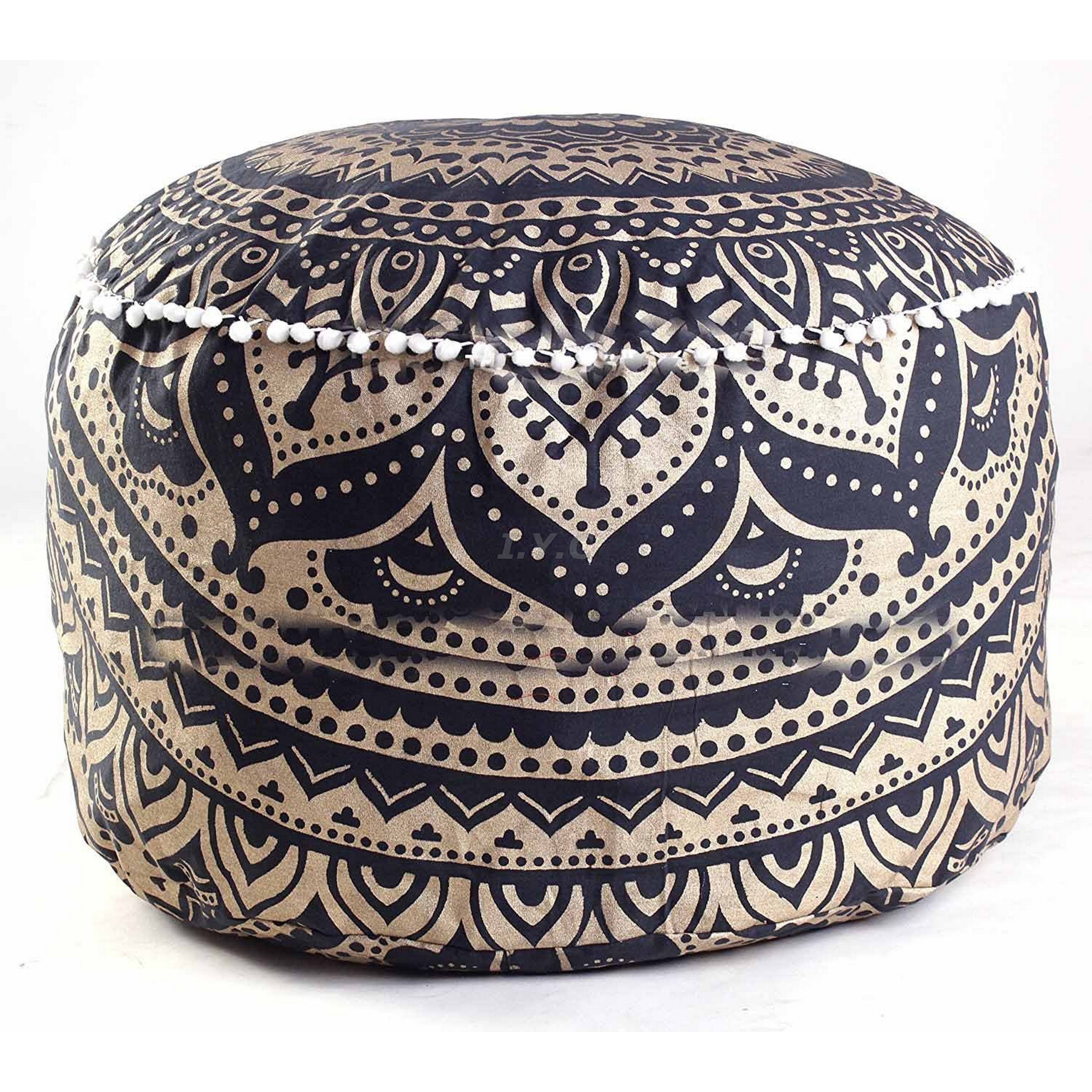 Home & Garden 22" Ottoman Stool Cover Patchwork Footstool Decor Pouf