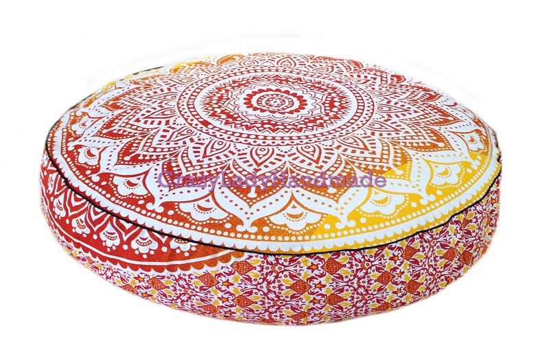 Indian Handmade Floor pillow sitting floor sitting round Etsy
