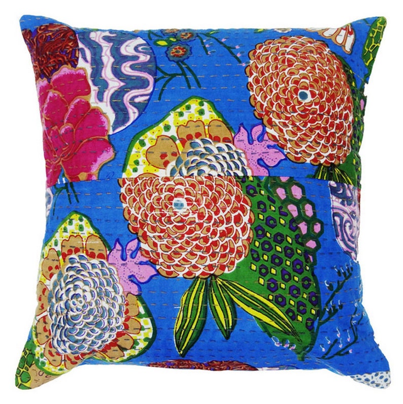 Sofa Pillow Kantha Cushion Cover 16x16 Wholesale Beautiful Etsy