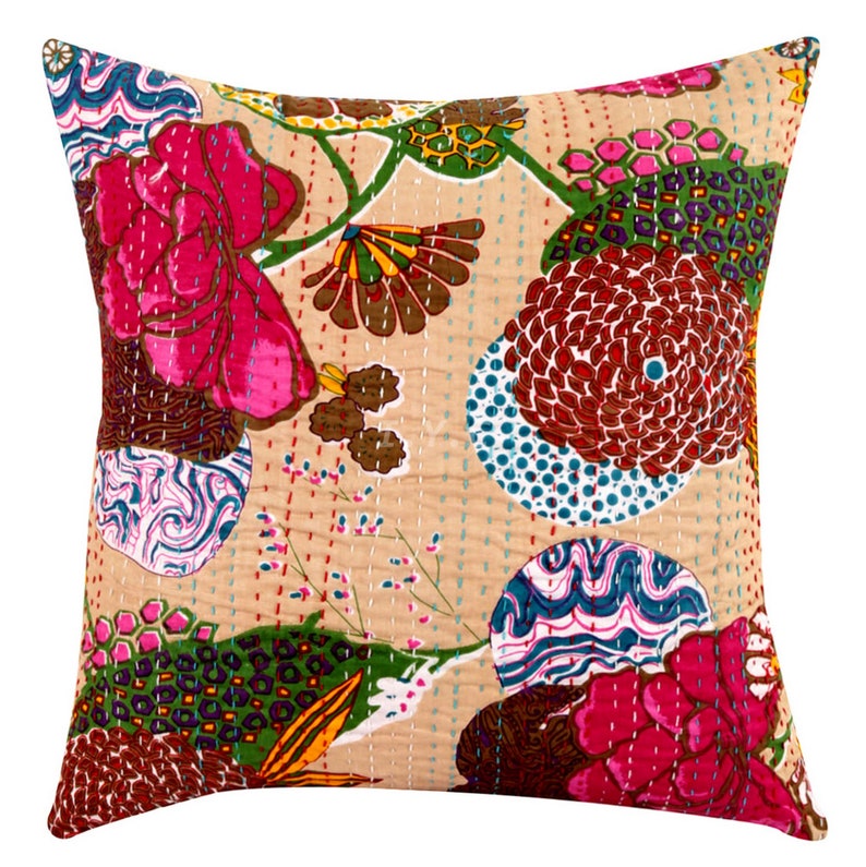 Sofa Pillow Kantha Cushion Cover 16x16 Wholesale Beautiful Etsy