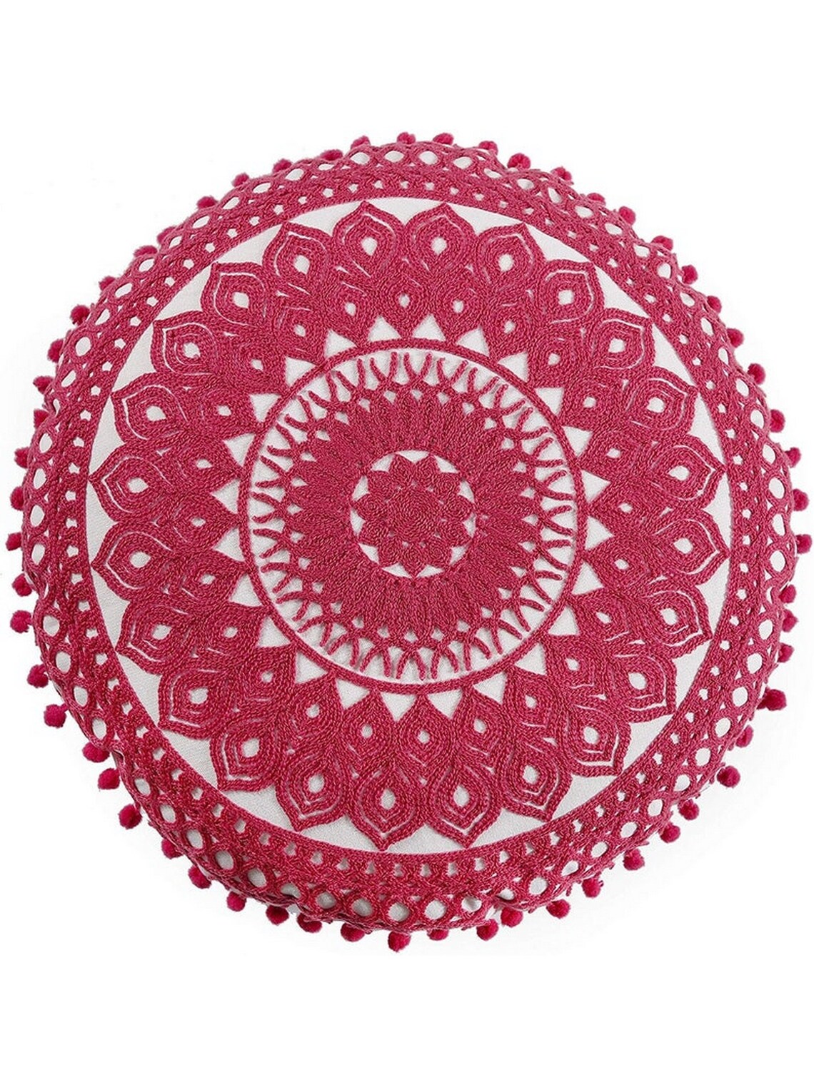 Indian Decorative Handmade Round Pillow Cover Floral Pillow Etsy